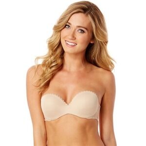 NWOT Lily Of France 34C Gel Touch Strapless Bra 2111121 Beige 127539